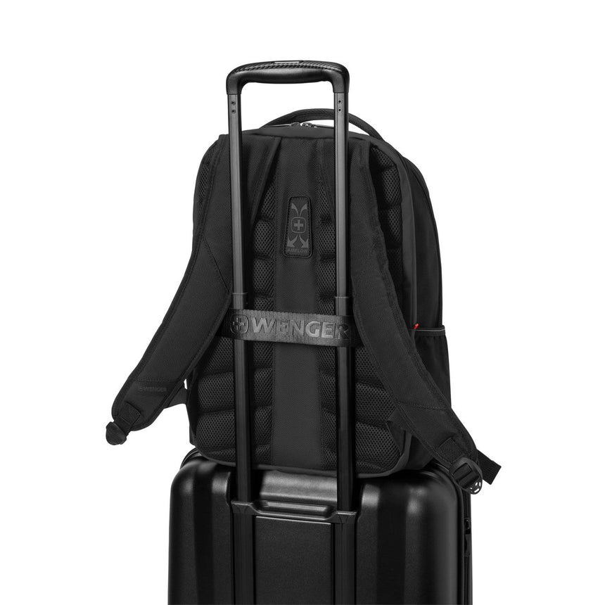 Wenger Sustainable 16in Laptop Backpack with Trolley Strap Black 612737