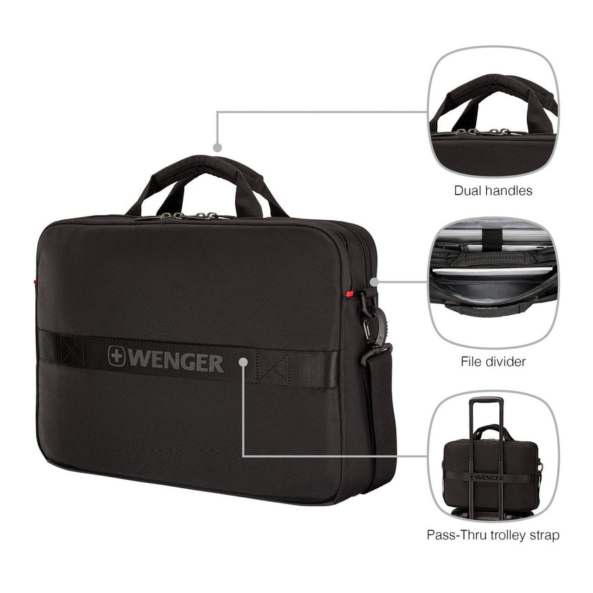Wenger XE Brief 16 Laptop Briefcase — Black