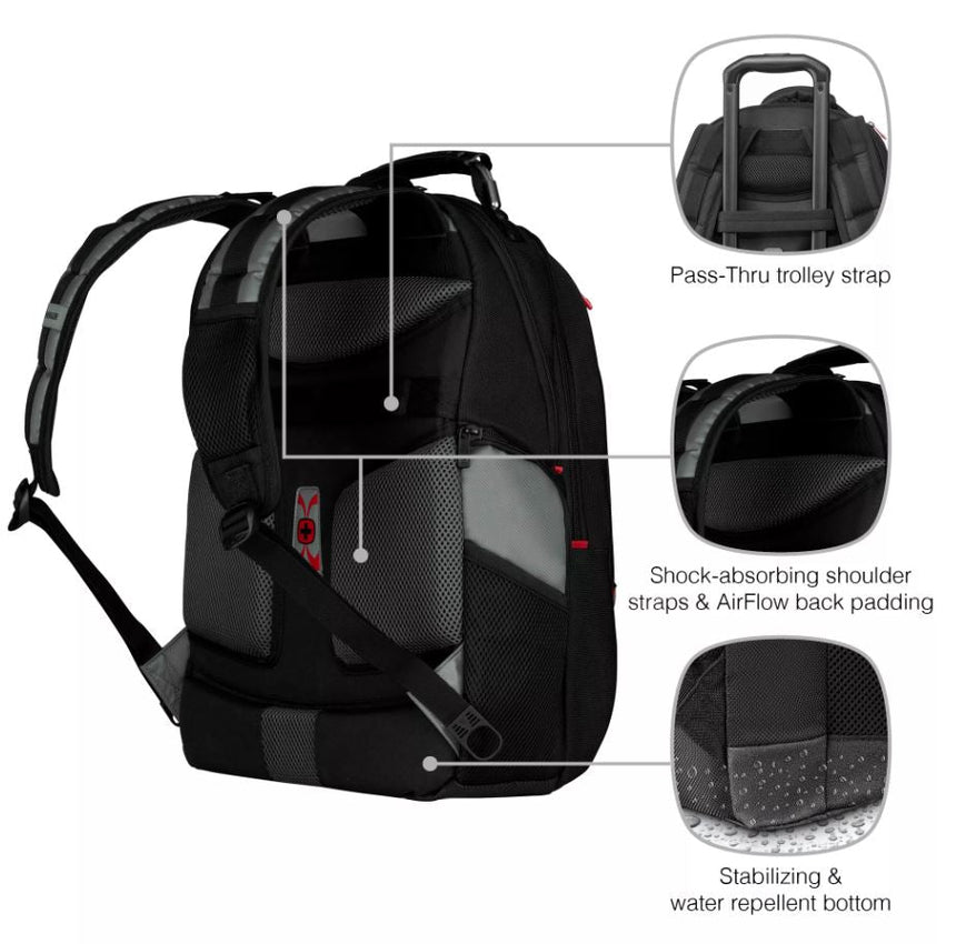 Wenger Pegasus 17 Inch Laptop Backpack Gray with Protective Straps