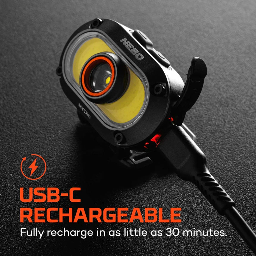 Nebo MYCRO 550+ Lumens Rechargeable Headlamp Adjustable Strap