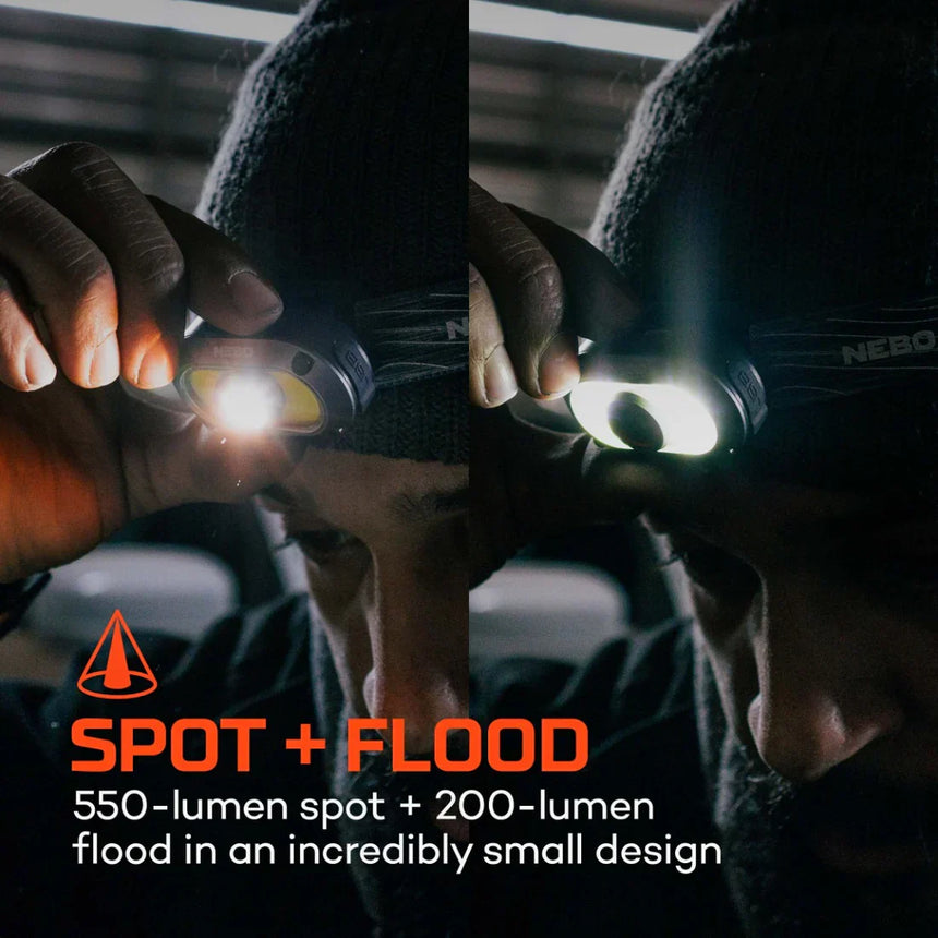 Nebo MYCRO 550+ Lumens Rechargeable Headlamp Adjustable Strap