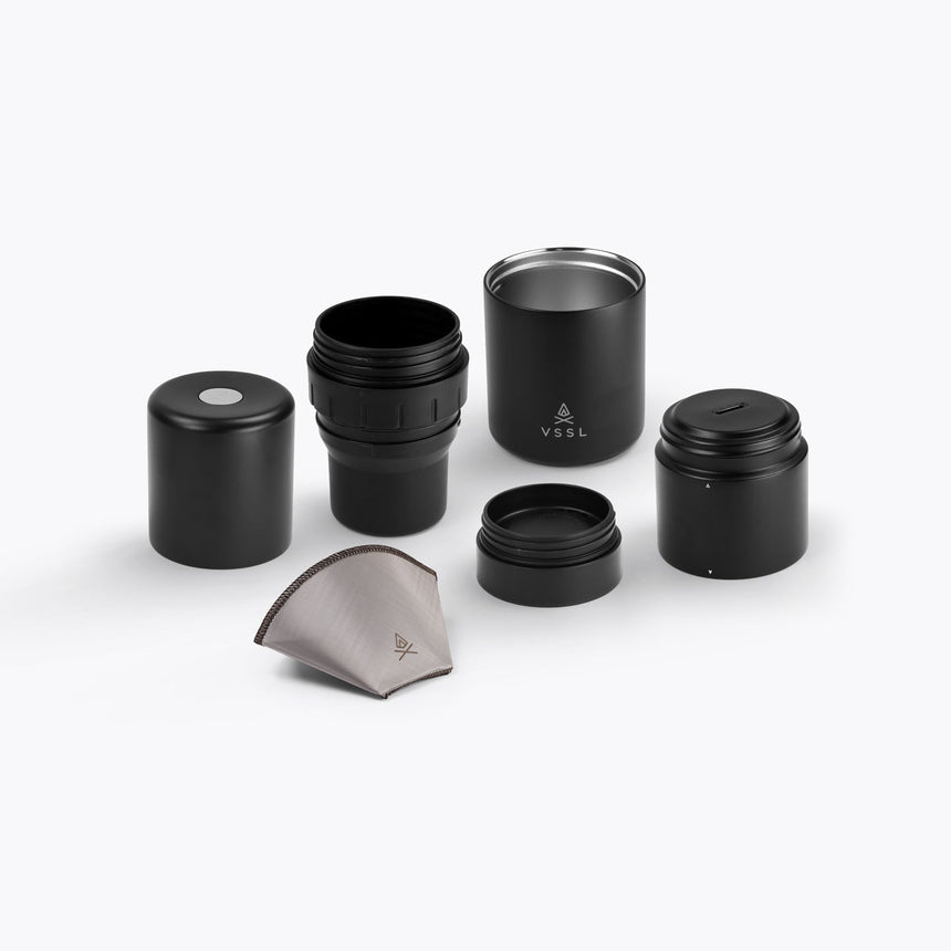 VSSL Nest Pour Over Portable Coffee Kit Black
