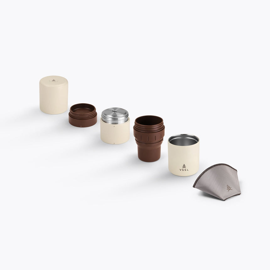 VSSL Nest Pour Over Portable Coffee Kit Cream