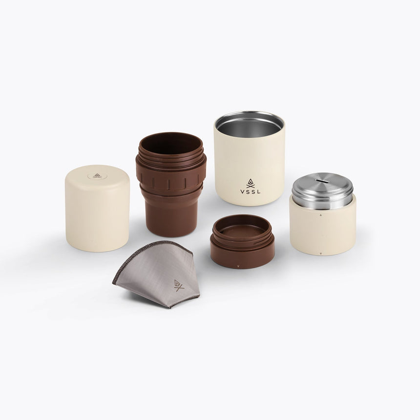 VSSL Nest Pour Over Portable Coffee Kit Cream