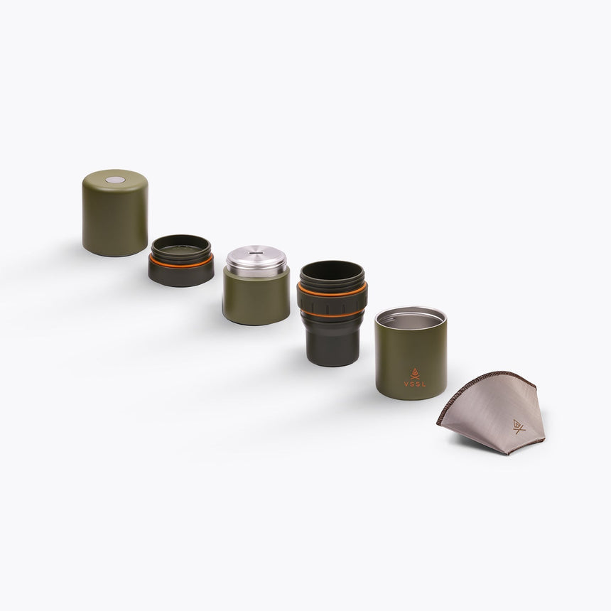 VSSL Nest Pour Over Portable Coffee Kit Deep Moss