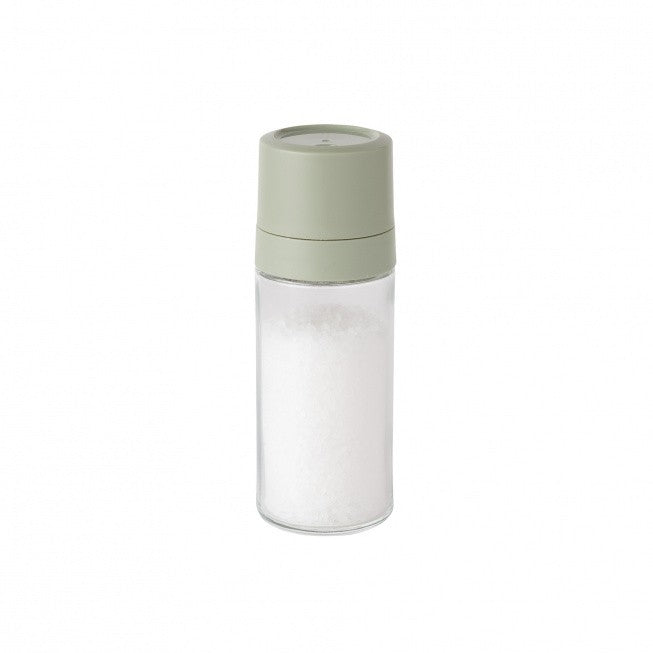 Clear plastic bottle with a pale green lid.