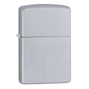 Classic silver Zippo lighter with a matte finish.