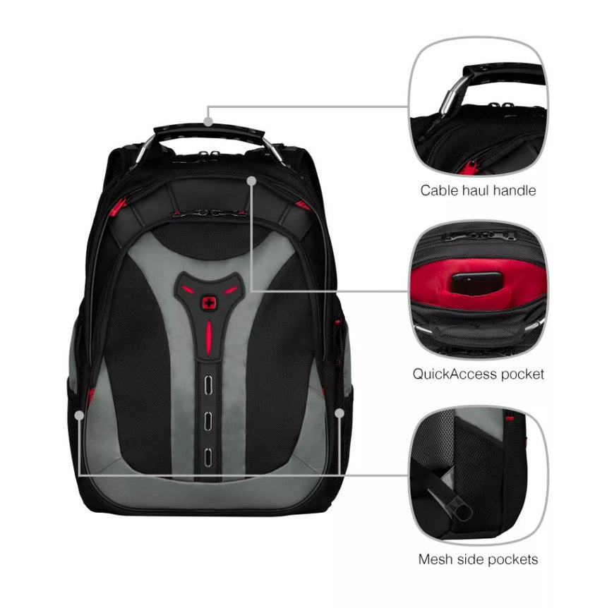 Wenger Pegasus 17 Inch Laptop Backpack Gray with Protective Straps