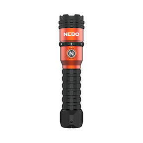 Handheld flashlight with a red and black design featuring the NEBO brand name.