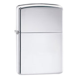 Classic silver Zippo lighter with a plain, polished metal finish.