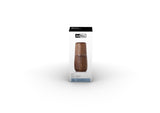 Wooden pepper or salt mill with a rounded shape.