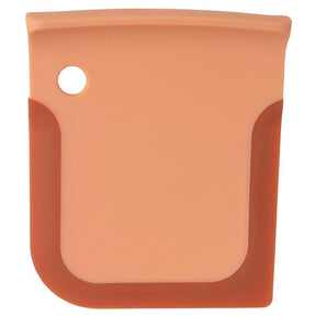 Slice of Swiss cheese with a single round hole.