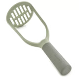 Cat litter scoop with an oval-shaped sifting head and a handle.