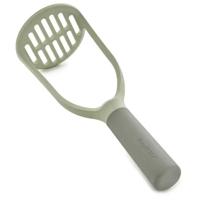 Cat litter scoop with an oval-shaped sifting head and a handle.