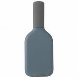 Matte blue-gray bottle with a long neck and cylindrical body.